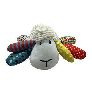 Wee Believers Plush Louis Lamb Sheep Toy Multicolored Fabric Ears Textured 11”